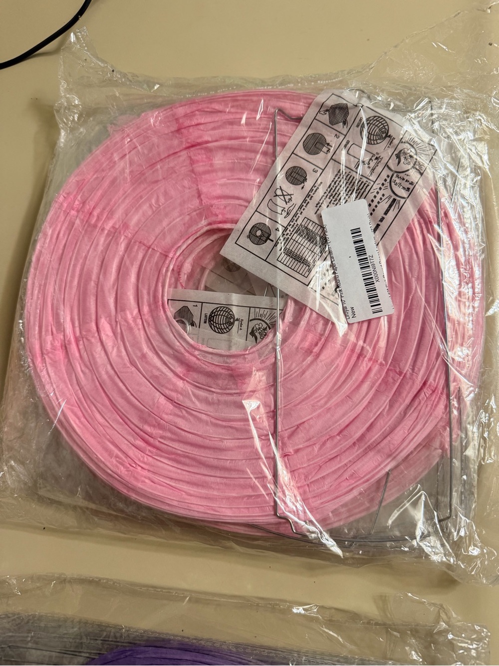 Pink Paper Lantern Party Decoration (7 pk) - 10inch diameter
